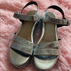 Metallic silver sandals from Charlotte Russe